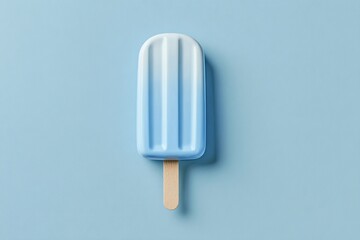 Light blue popsicle on a light blue background