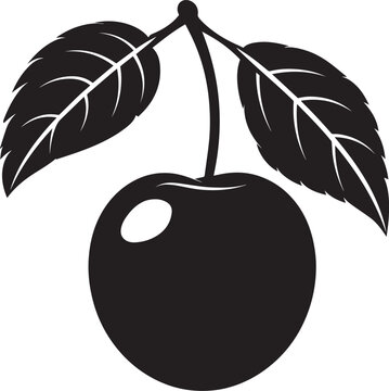 black cherry with leaves clip art preview