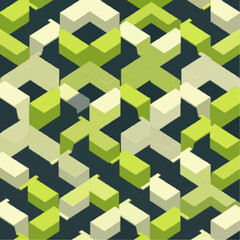 Seamless Geometric Isometric Cubes Pattern Vector