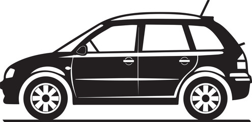 Car icon clean simple silhouette