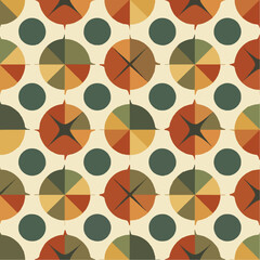 Seamless Geometric Circles and Triangles Pattern Vector