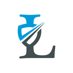 Shield Logo combine with letter L vector template