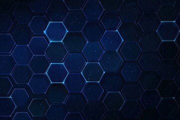 Dark blue hexagonal grid with glowing lines
