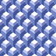 Obraz premium Seamless Minimal Isometric Cubes Pattern Vector