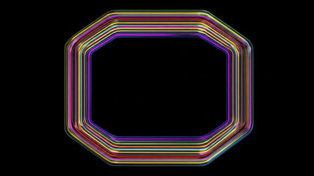 Abstract colorful octagon frame