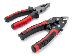 Fototapeta premium Two pairs of pliers on white background