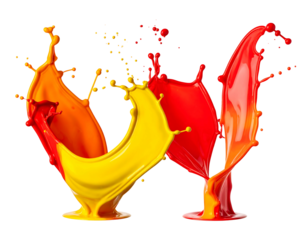 Colorful paint splashes forming a letter W