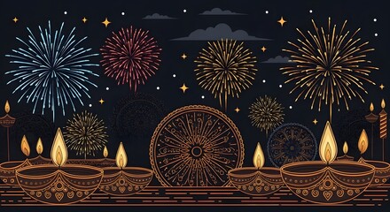 Diwali Night 2025 | Fireworks and Diyas Festival of Lights Celebration