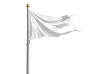 White flag fluttering on a pole