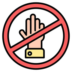 Exclusion lineal color icon