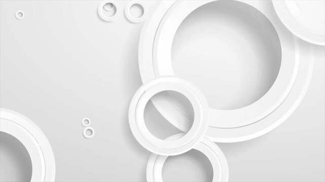 Abstract geometric video animation with grey paper circles