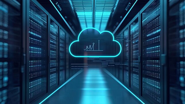 Secure data transfer animation showing encrypted files moving safely between distant cloud servers - Powered by Adobe