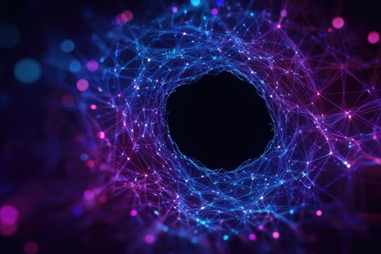 Abstract swirling network with a central void