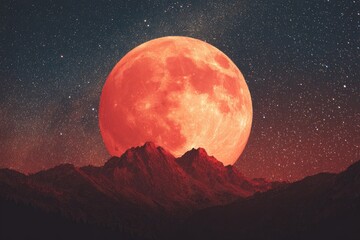 A blood moon rises over a mountain range (1)