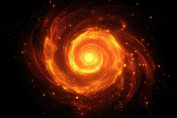 Obraz premium A swirling, fiery nebula in deep space