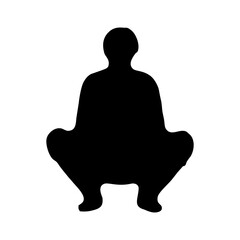 Silhouette of a man crouching