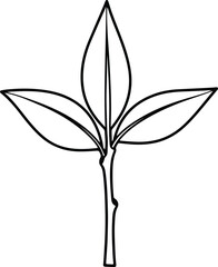 Vector Tea leaf outline design silhouette