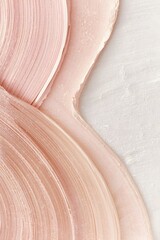 Fototapeta premium Abstract textured background with pastel pink and cream paint strokes creating soft artistic wave pattern, modern minimal art design for creative decoration, wallpaper and contemporary backdrop