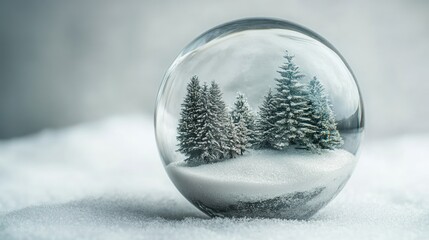 Winter scene in a glass ball