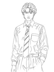 Draft image of a standing man