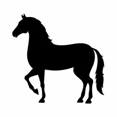 Obraz premium Elegant Black Horse Silhouette Vector Illustration