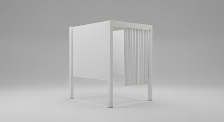 Minimalist White Voting Booth for Elections and Privacy