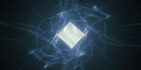 Professional high-tech quantum computing processor visualization with modern algorithms for innovative corporate marketing and digital tech campaigns