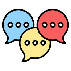 Conversation lineal color icon