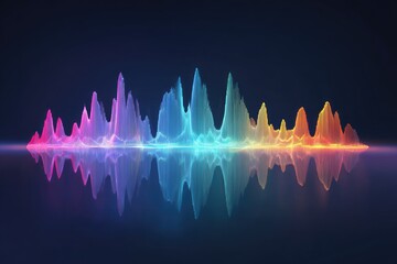 Colorful audio waveform reflected on dark surface (1)