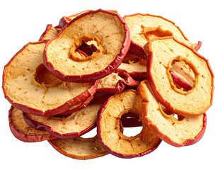 Dried apple slices piled high