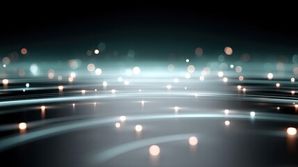 Abstract Background with Glowing Light Streaks and Bokeh Effect in Dark Ambiance