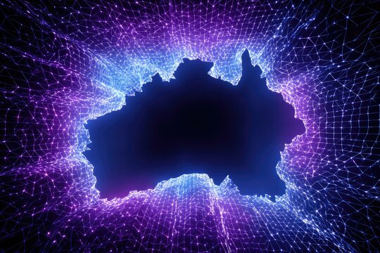 Abstract digital map of Australia