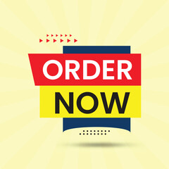 Attractive order now vector badge with modern design for promotional purposes