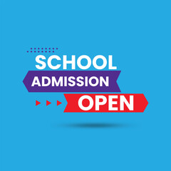 School admission open banner template design for education with modern style vector