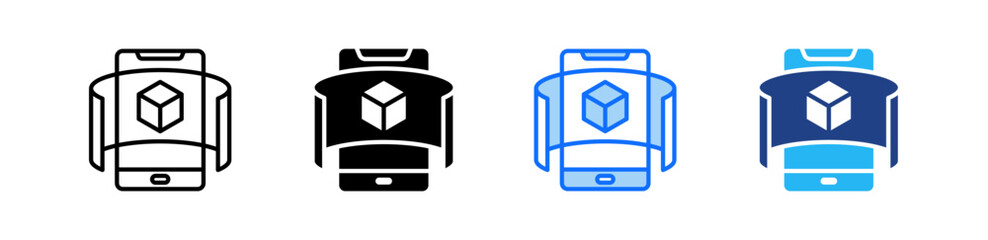 Augmented Reality Icon Set Multiple Style Collection
