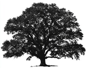 Fototapeta premium Silhouette of a large oak tree (2)