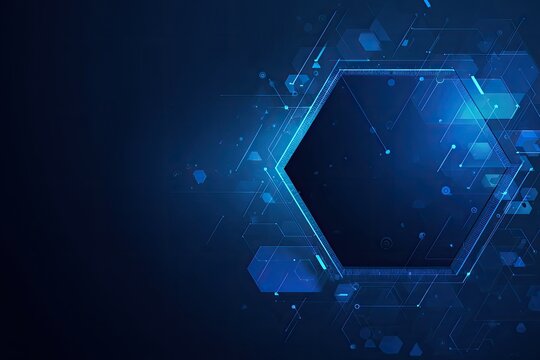 Abstract digital design with hexagonal elements - Powered by Adobe