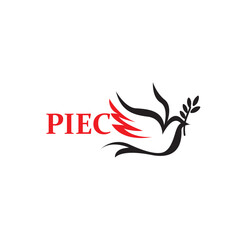 Piece logotype with dove logo vector template