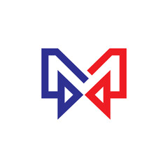 M Arrow logo vector template