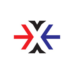 X Arrow abstract logo vector template