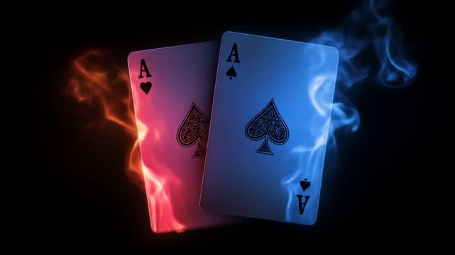 Playing cards fire smoke