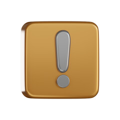 Notification 3d icon for alert sign with exclamation mark