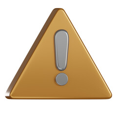 Notification 3d icon alert triangle with exclamation mark