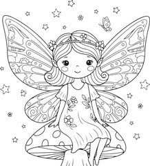 Whimsical Outline of Earth and Stars in a Simple Illustration