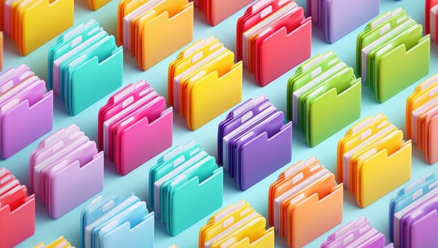 Colorful folder icons arranged in a grid pattern (1)