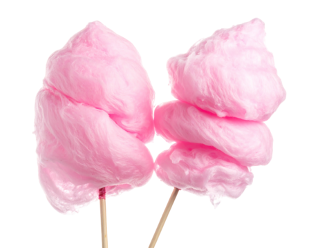 Two fluffy pink cotton candy on sticks (1)