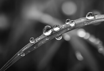 Dewdrops on a blade of grass
