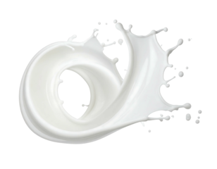 Milk splash forming a letter O