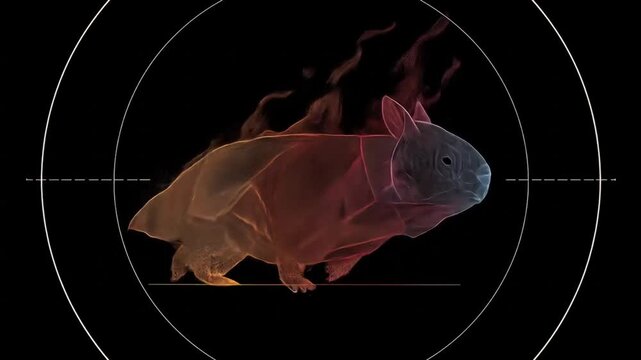 Abstract digital running animal