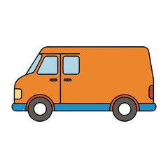 A fun cartoon cargo van with a bold, playful design, rounded edges, and oversized wheels, perfect for delivering goods with a cheerful and animated vibe.
